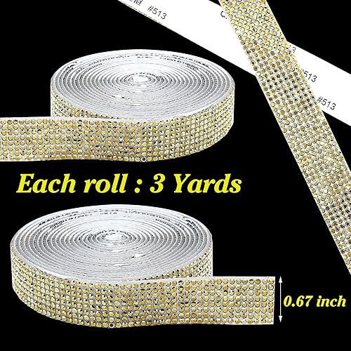 Miniatura 40 de Tiras autoadhesivas de diamantes de imitación de cristal para manualidades con diamantes de imitación de 0.079 pulgadas (0.079 in) para Champán