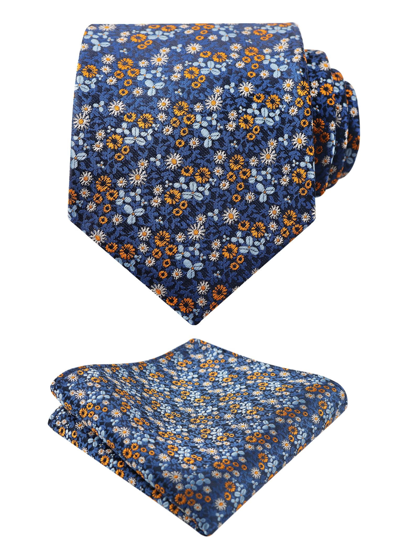 Alizeal Mens 3.15'' Floral Tie with Pocket Square