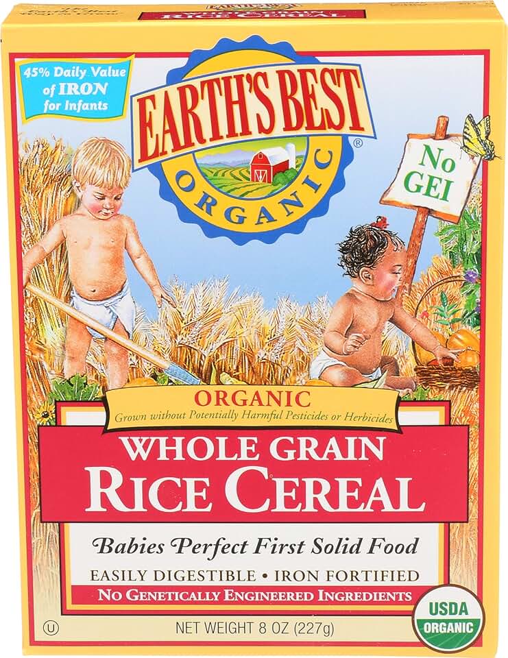 Earth's Best, Organic Infant Cereal, Whole Grain Rice, 8 oz USDA Organic