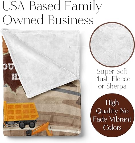 Miniatura 2 de Manta personalizada para niños  Manta de camión de construcción  Manta de forro polar para niños y niñas  Niños y niños pequeños  Tonka Bulldozer