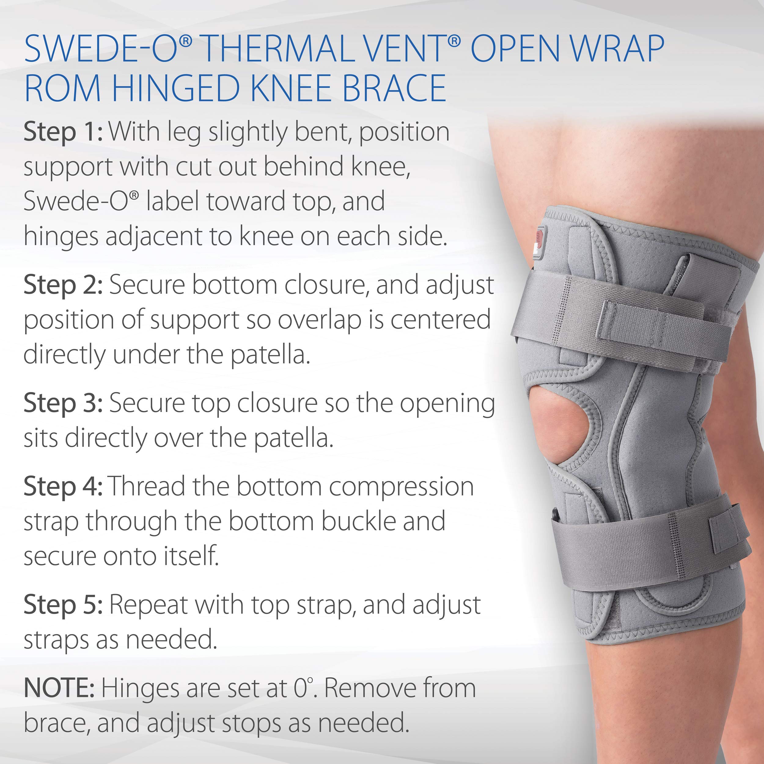 Swede-O Thermal Vent Open Wrap ROM Hinged Knee Brace - Medium