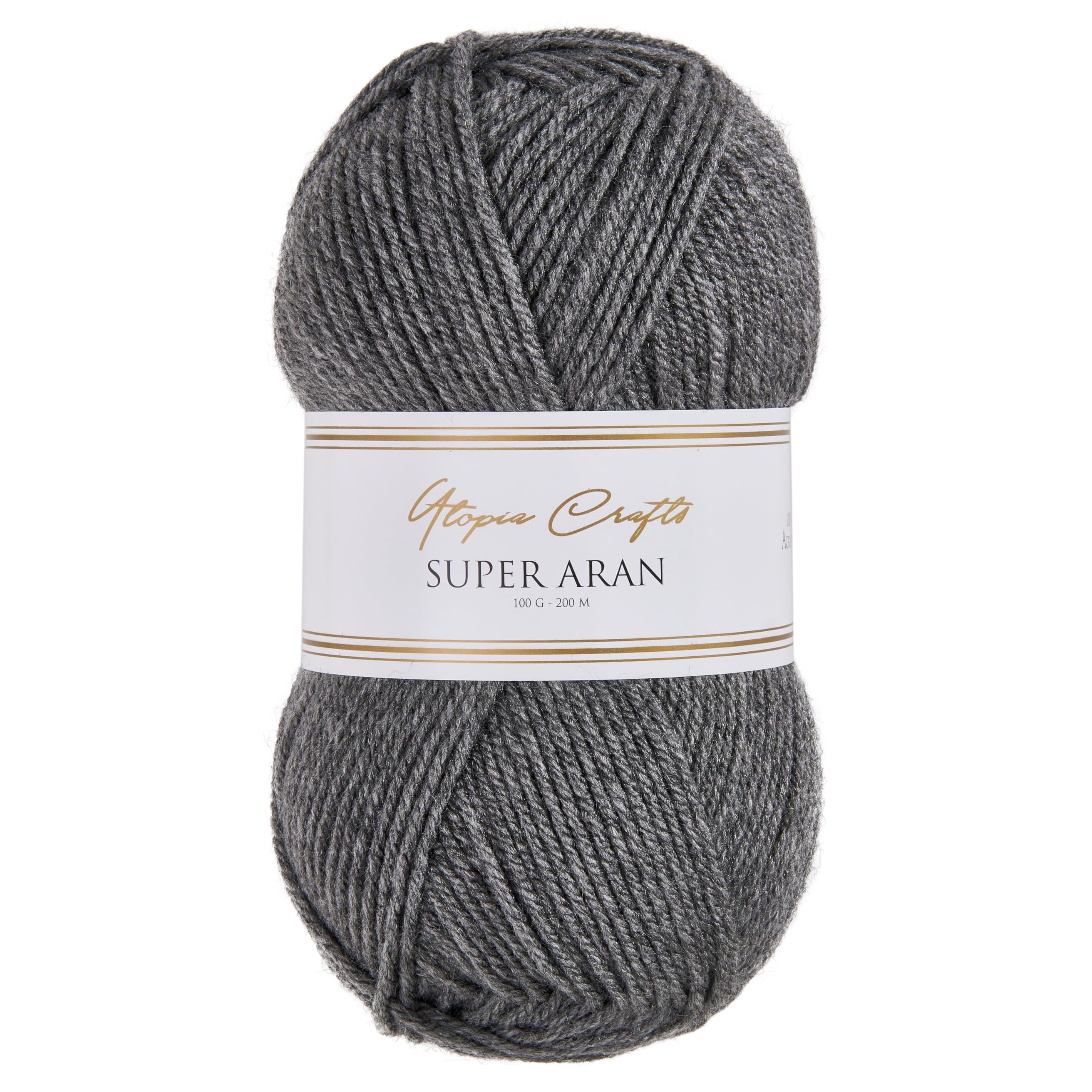 Utopia Crafts Super Aran Knitting and Crochet Yarn 100g (Smokey Grey)