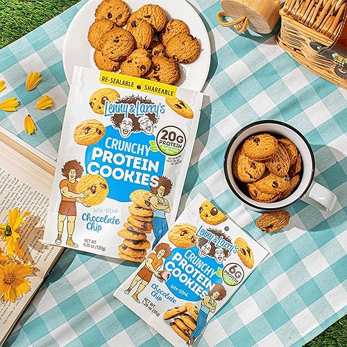 Miniatura 6 de Lenny & Larry's The Complete Crunchy Cookie, chispas de chocolate, 0.21 oz de proteína vegetal, vegano, sin OMG, bolsa de 1.25 onzas (paquete de 12)