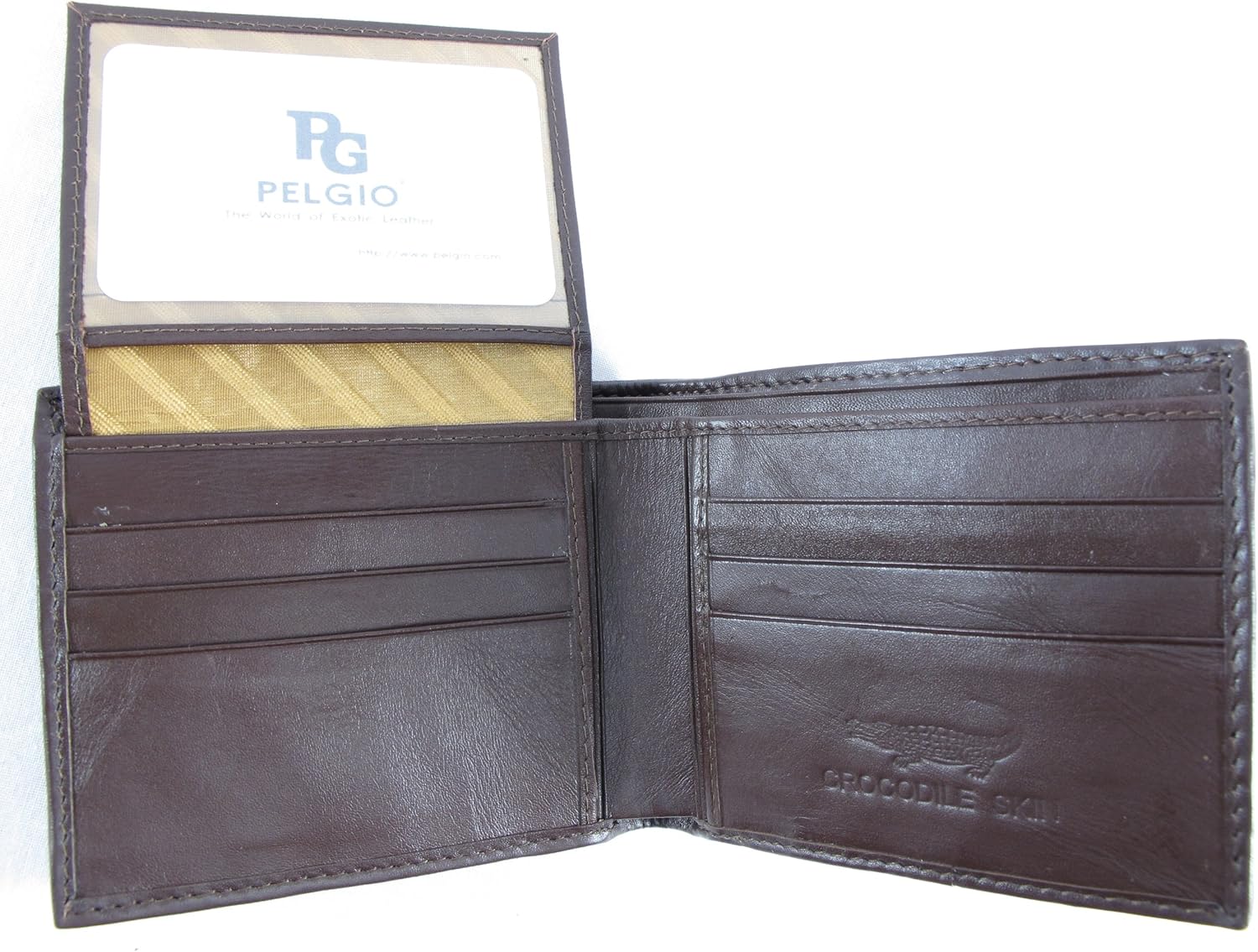 Genuine Crocodile Alligator Foot Claw Skin Leather Bifold Wallet (Chocolate Brown) - Image 6