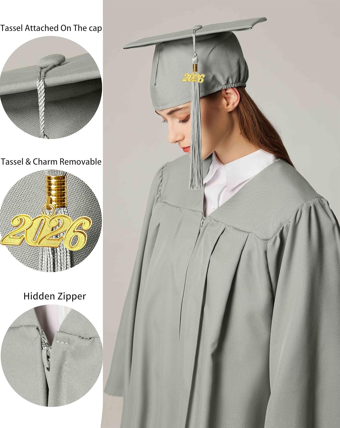 MyGradDay Unisex Matte Graduation Cap and Gown 2026 Set Bulk with Tassel for College High School Graduates