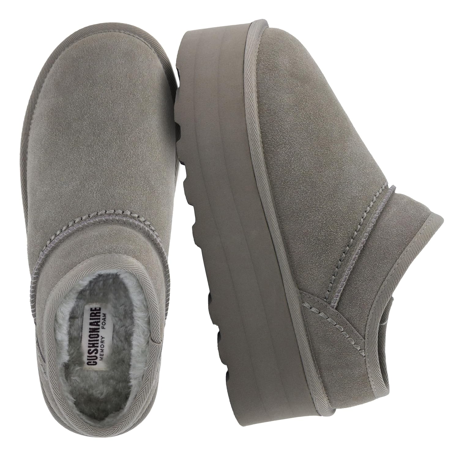 CUSHIONAIRE Huggy-2 Suede Slip-On Ankle Boots