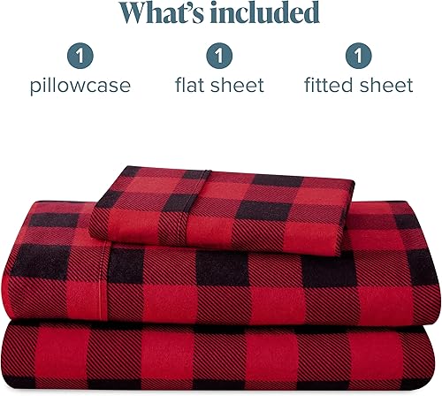 Miniatura 9 de Bare Home - Juego de sábanas de franela de doble cepillado para mayor suavidad y comodidad, 100 % algodón, aterciopelado, suave, pesado, bolsillo