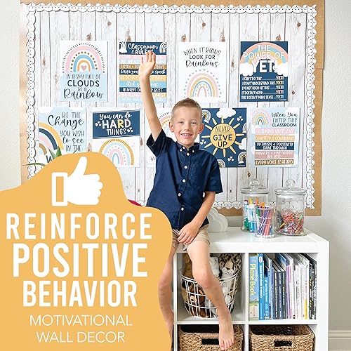 Miniatura 2 de Hadley Designs Carteles motivacionales para el aula, 9 arte de pared de mentalidad de crecimiento para profesores, decoraciones duraderas para el