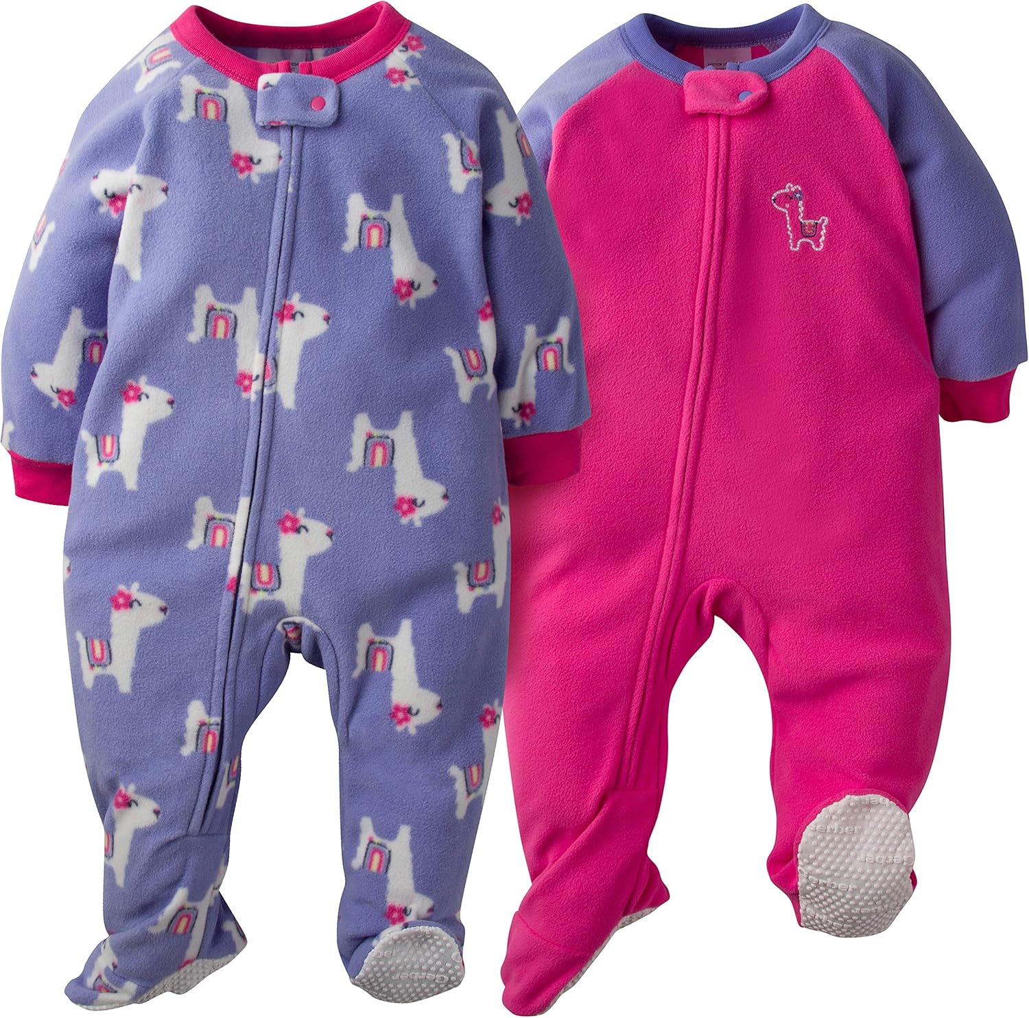 GERBER Baby Girls' 2-Pack Blanket Sleeper, Llama 6-9 Months