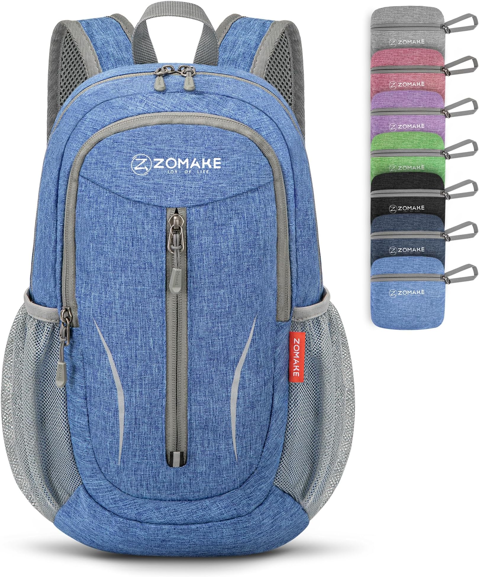 ZOMAKESmall Foldable Backpack Lightweight Packable 10 L, Water Resistant Hiking Daypack Travel Bag Nylon Outdoor Sports Camping Rucksack Walking Trekking for Men Women Seniors