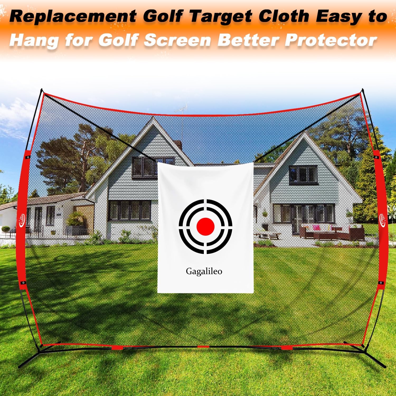 Gagalileo Golf Target Cloth: Protective Net Portable Easy Setup with Ropes Indoor Outdoor Practice All Golfers Training Accuracy for Backyard Garage