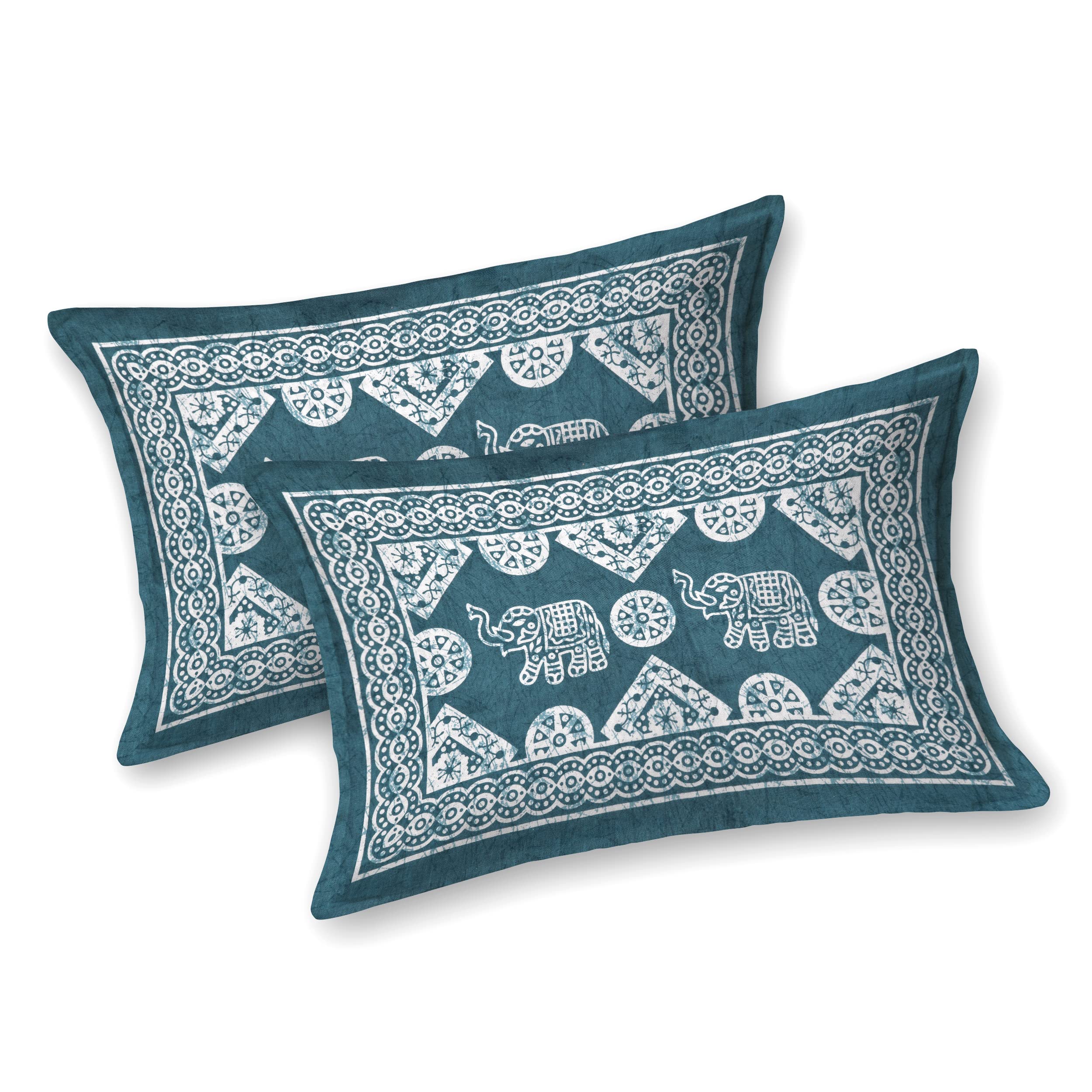 Värde 160 TC Cotton Double Bedsheet with 2 Pillow Cover | Dobby Weave | Queen Size Handmade Bedsheet | Handloom Bedsheets for Double Bed | Size 90X100 Inches, 7.5 x 8.3 Feet