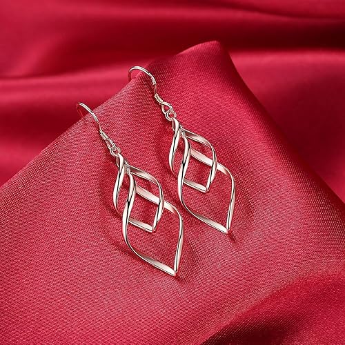 Miniatura 6 de Desimtion - aretes chapados en oro con forma de onda, plata fina