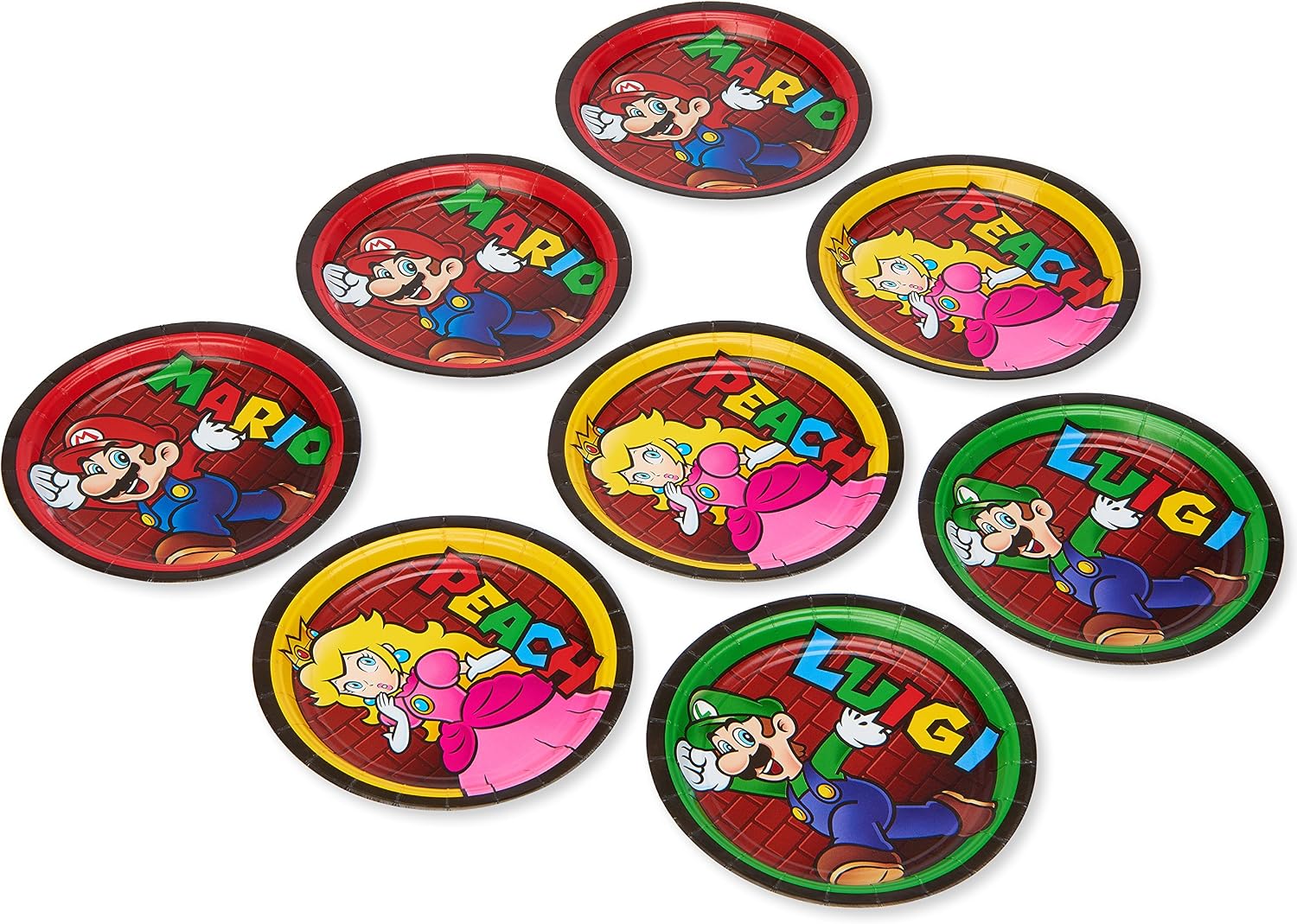 American Greetings Super Mario Paper Dessert Plates, 8-Count