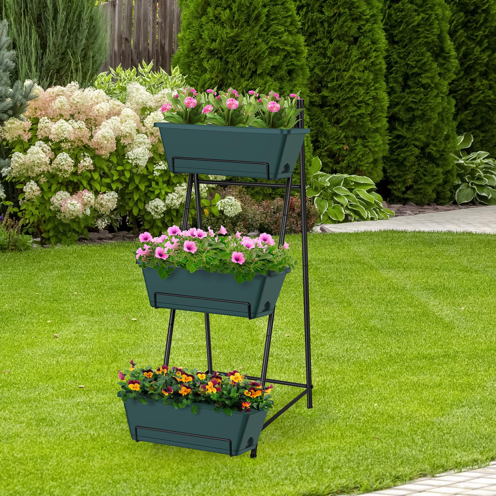 Elevated Planter Box 3 Tier Vertical Raised Garden Bed - Standing