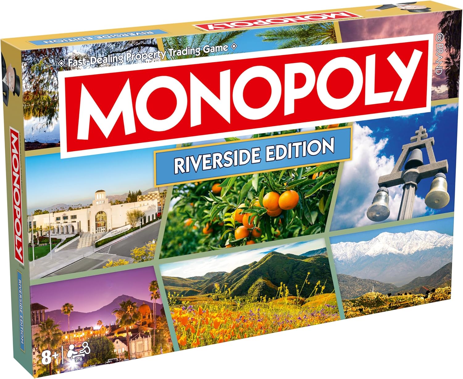 Monopoly Board Game Riverside CA Edition : 2-6 Players Family Board Games for Kids and Adults, Board Games for Kids 8 and up, for Kids and Adults, Ideal for Game Night