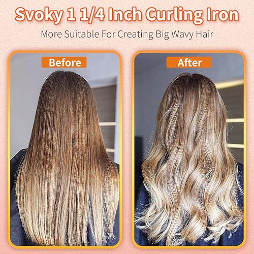 Miniatura 6 de Rizador profesional de 1 pulgada, rizador de pelo de anión de cerámica, 5 niveles de ajuste, 60 segundos de calentamiento rápido, adecuado para