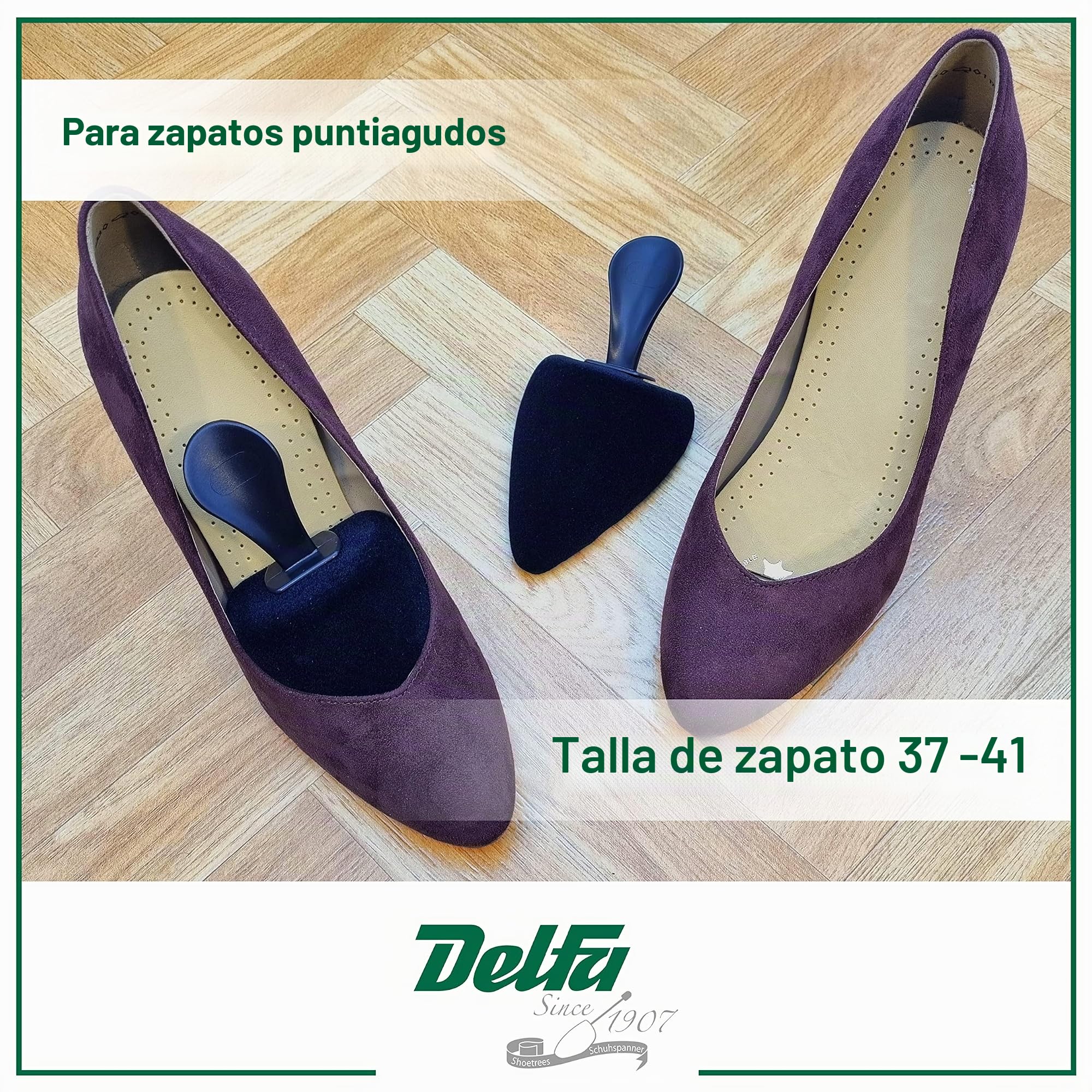 DELFA Set de 5 pares hormas para zapatos de espuma terciopelo “Grace” para zapatos de punta e bailarinas de punta