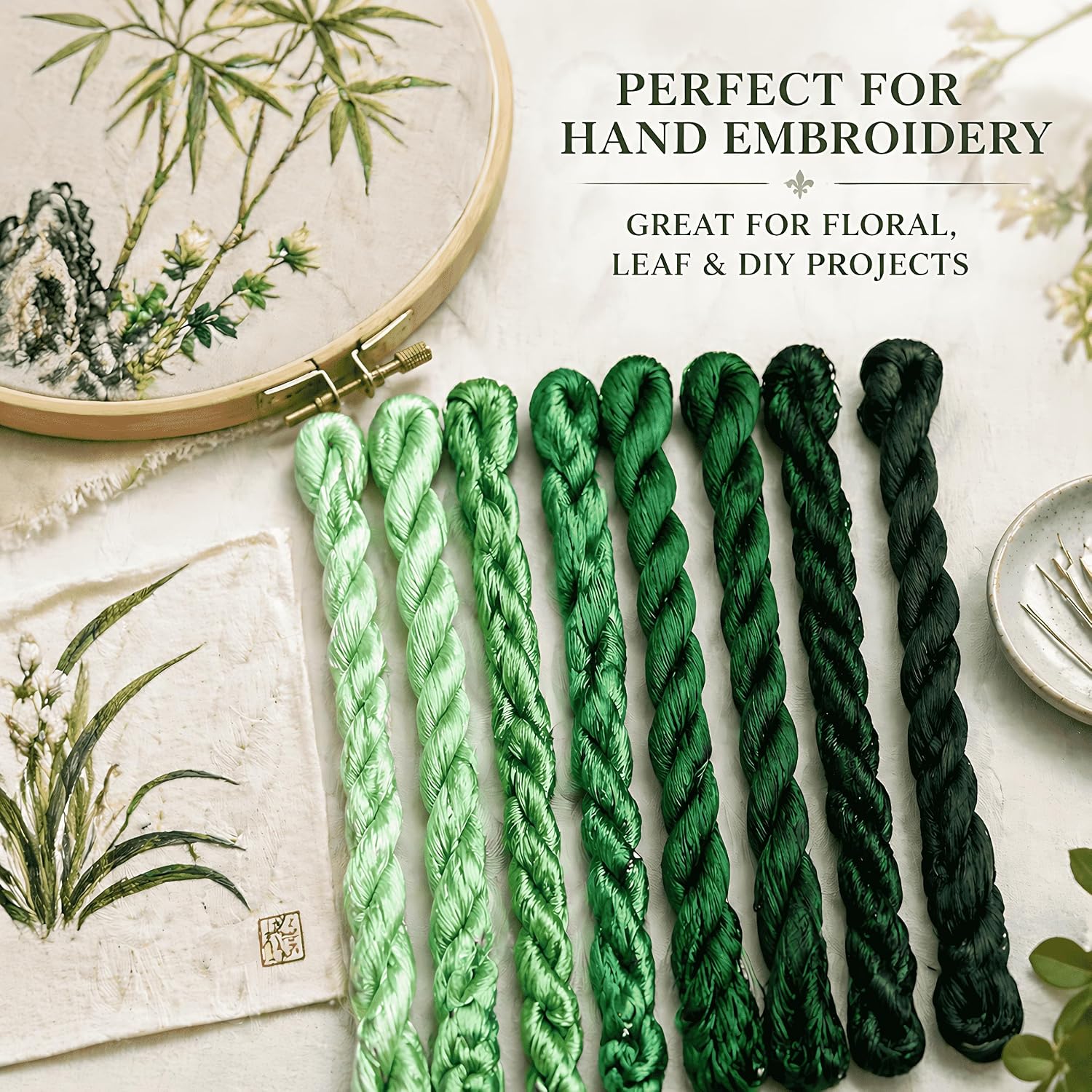 Natural 100% Silk Thread, Handmade Embroidery Thread Silk Floss 8 Colors 110m Each (103) image 5