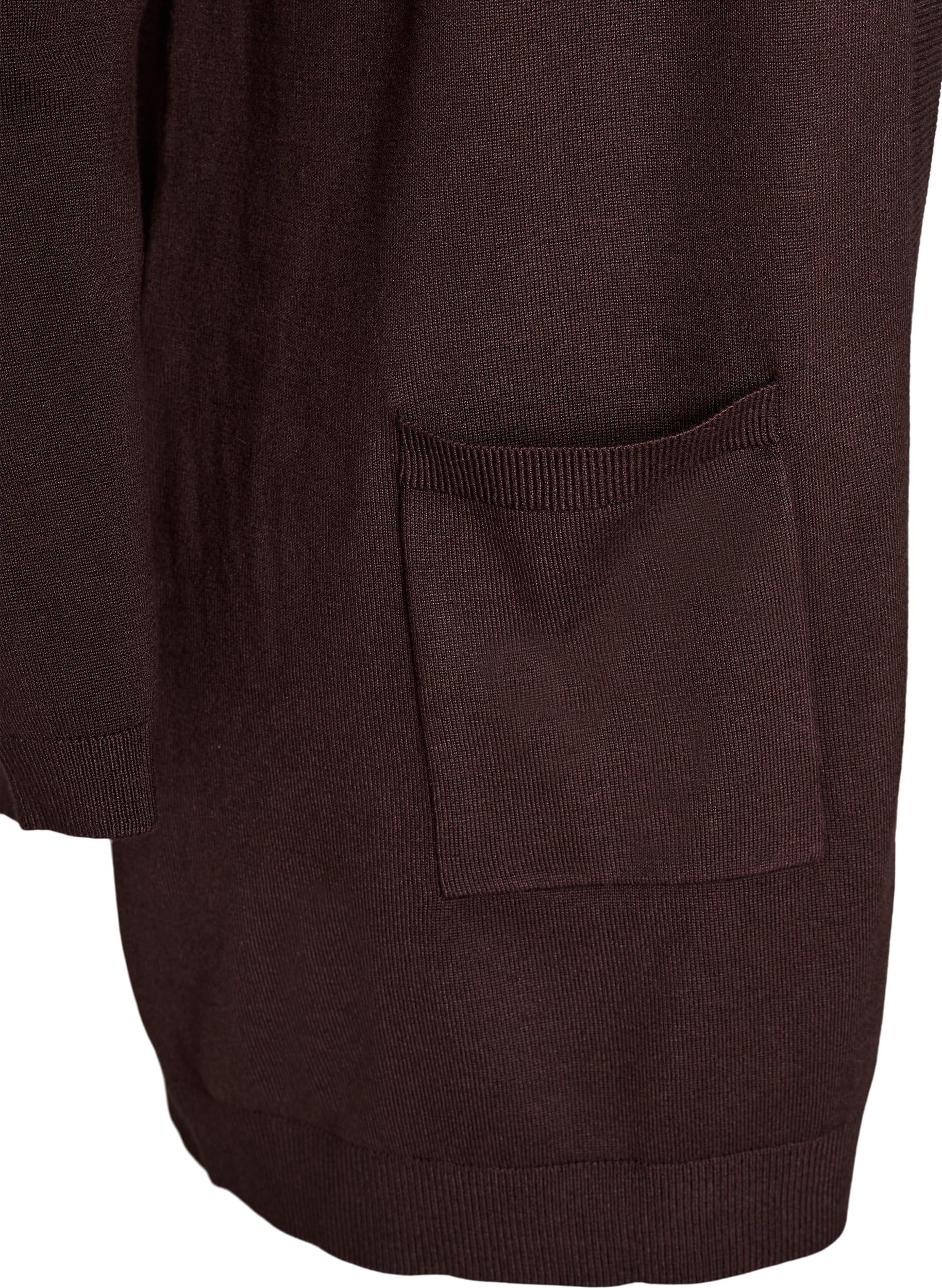 Zizzi Cardigan long pour femme - Cardigan confortable - Cardigan à manches longues avec poches - En mélange de viscose doux et élastique - Grande taille tendance - Taille 42-60
