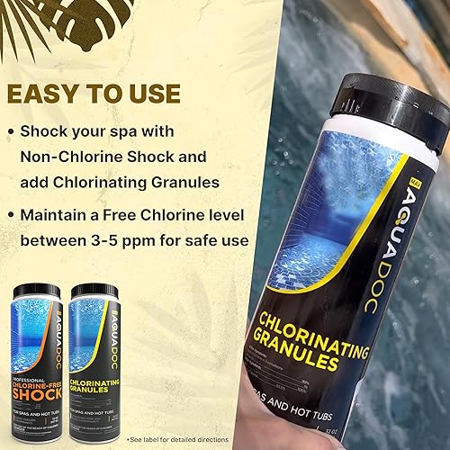 Miniatura 5 de AquaDoc - Kit de choque de cloro y spa para bañera de hidromasaje, kit de iniciación para bañera de hidromasaje con gránulos de cloro y choque de