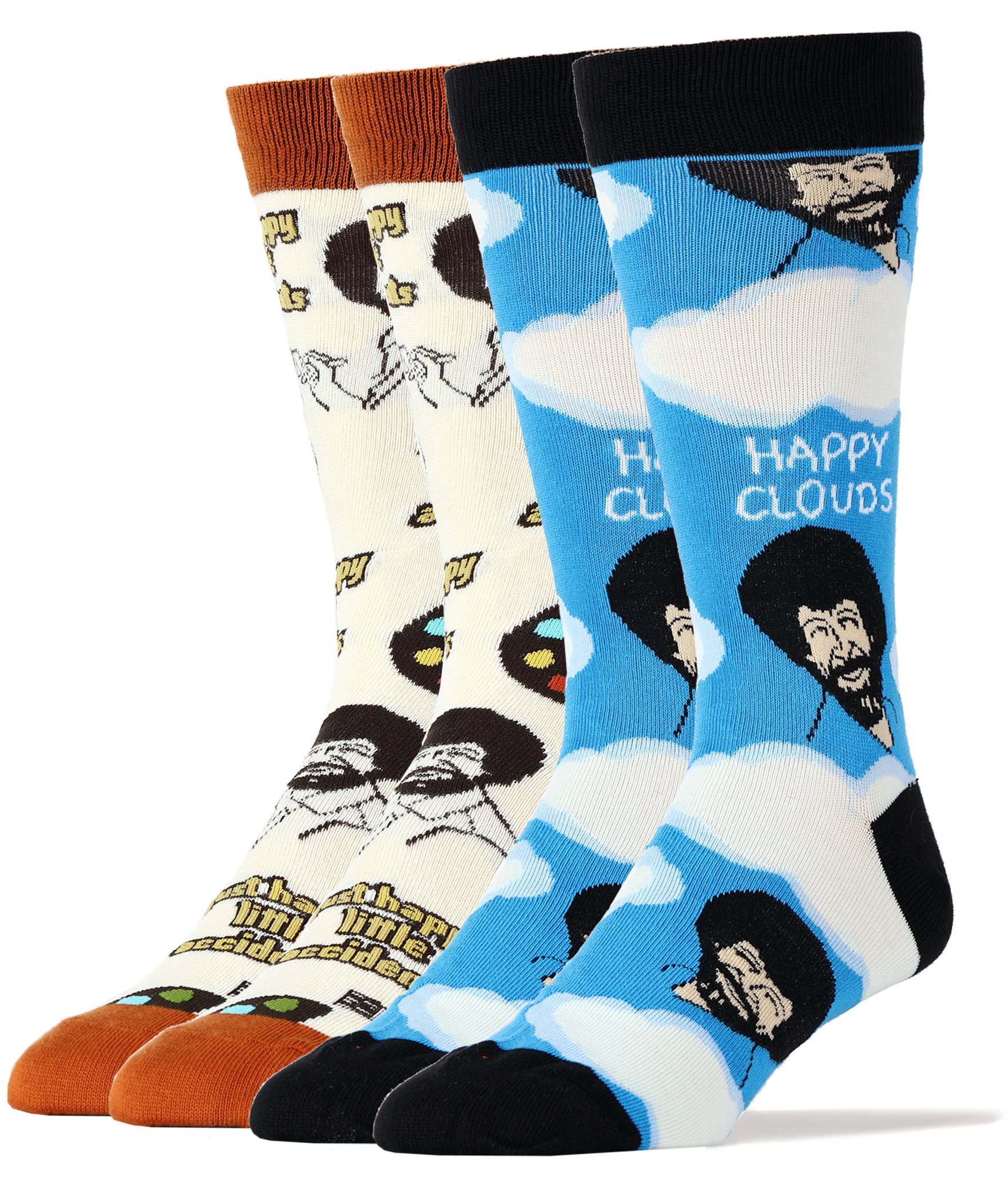 Oooh Yeah Hombres de lujo calcetines de algodón peinado Bob Ross - -