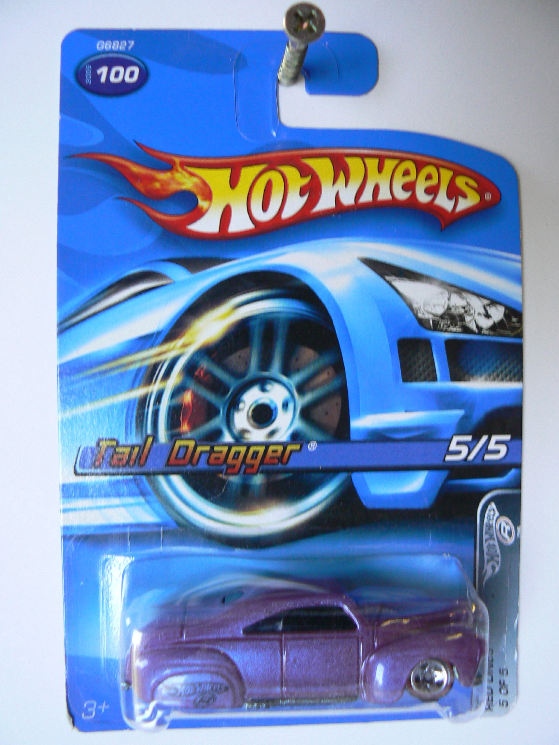 Hot Wheels Tail Dragger, Purple Car, Red Lines 5 of 5, 2005 100; Malaysia Base