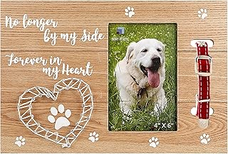 Sort it Rite Dog Memorial Picture Frame - Perfect Pet Memorial Picture Frame with Collar - Ideal Cat & Dog Memorial Frame - Special Pet Loss Gift with Heartfelt Quote (Natural)