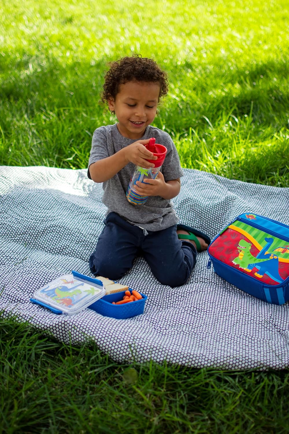 Stephen Joseph, Kids Sip and Snack Water Bottle, 12 oz Tritan BPA Free, Drink Bottle for Girls & Boys, Back to School Shark - Image 2