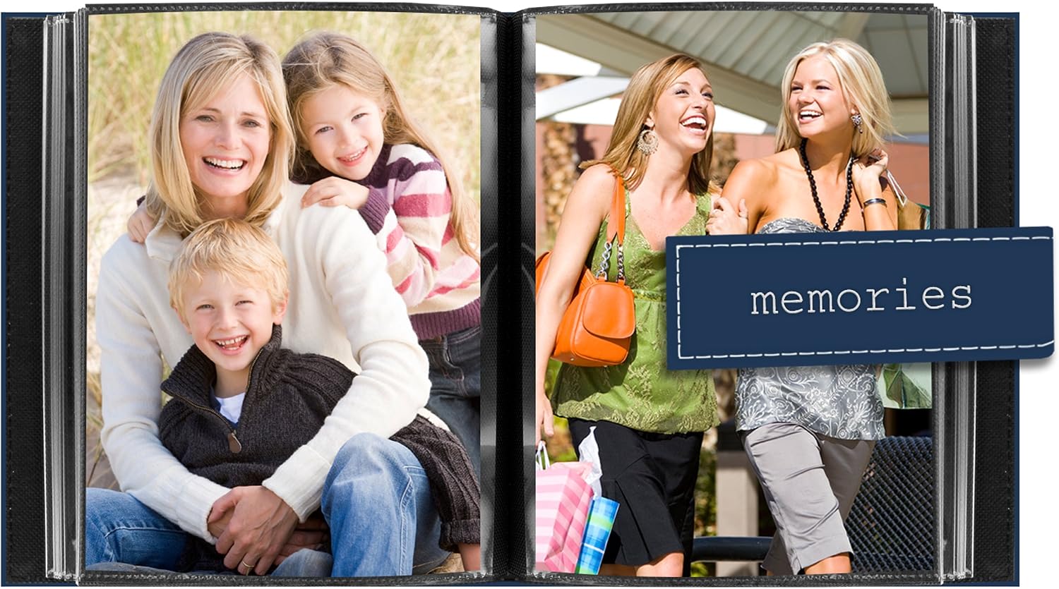 Pioneer Photo Albums EXP-57/BM 36-Pocket 5 by 7-Inch Embroidered "Memories" Strap Sewn Leatherette Cover Photo Album, Mini, Blue