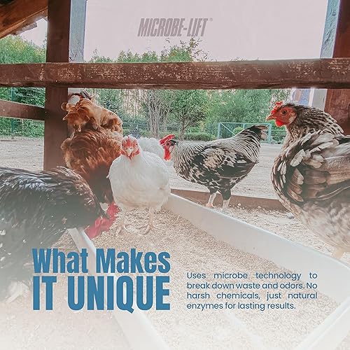 Miniatura 10 de MICROBE-LIFT Limpiador de gallinero y eliminador de olores, uso en todas las superficies y suministros, convierte la caca de pollo en fertilizante,
