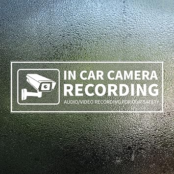 in Car Camera Audio Video Recording Window Vinyl Stickers 26 Inch Back Self-Adhesive Security Warning Sign Removable for Car Vehicle 8 Pack