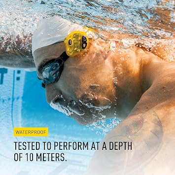 FINIS Tempo Trainer Pro - Waterproof Audible Swim Metronome - Adjustable Stroke Tempo - 3 Training Modes, Yellow/Black