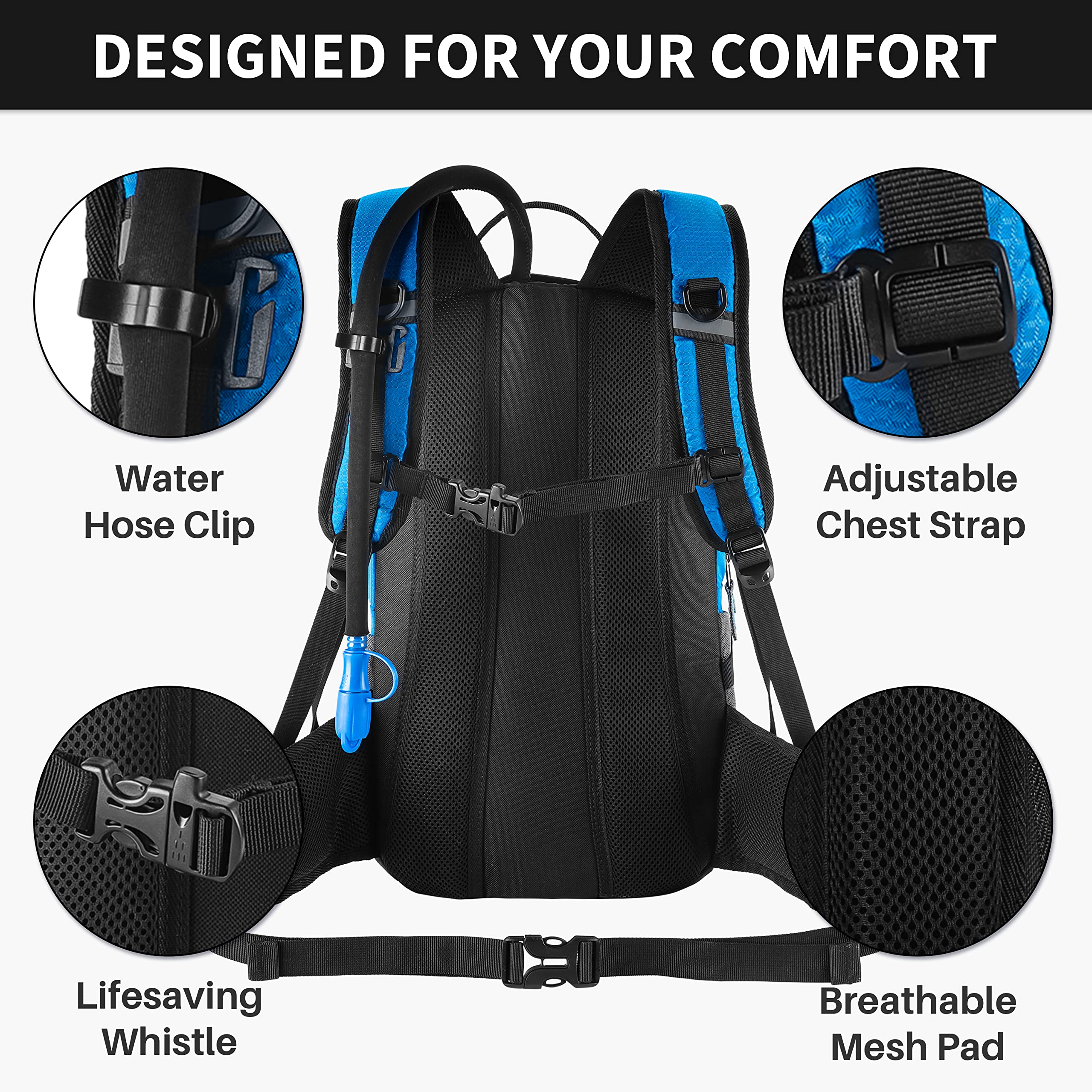 Hydration Backpack With 2l Bpa Free Water Bladder, Water Backpack For Hiking, Cycling, Camping - View #7