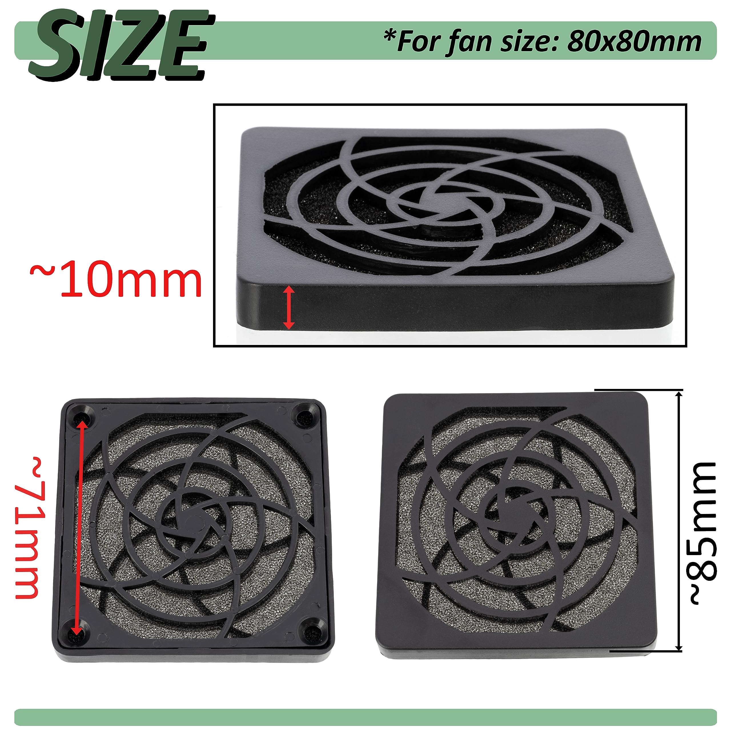 Lot 5 Grilles De Protection Ventilateur 120×120 Mm – Métal Noir, Sécurité PC & Armoires Électroniques