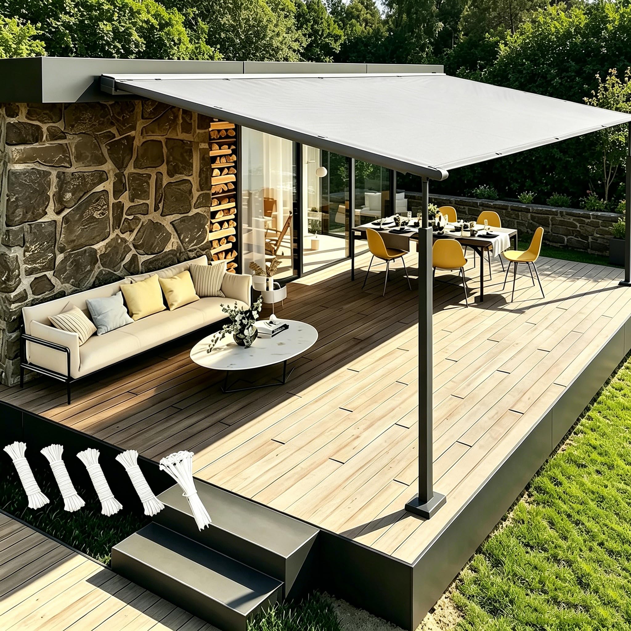 Toile solaire 95% UV protection imperméable pour jardin et patio