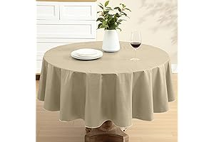 Cafe Hotel Linen Look 70" Round Vinyl Tablecloth