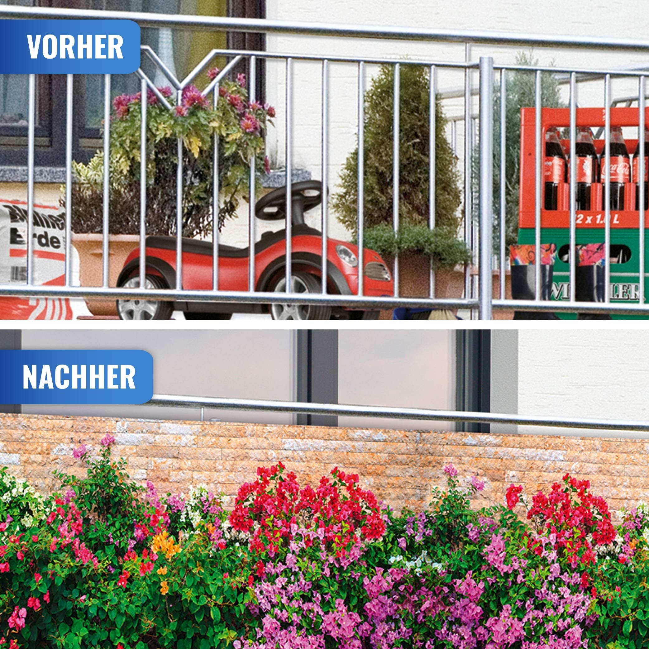 Maximex Pratico Frangivista per Balcone 5 m, Motivo Floreale, Odporny na UV i Warunki Atmosferyczne