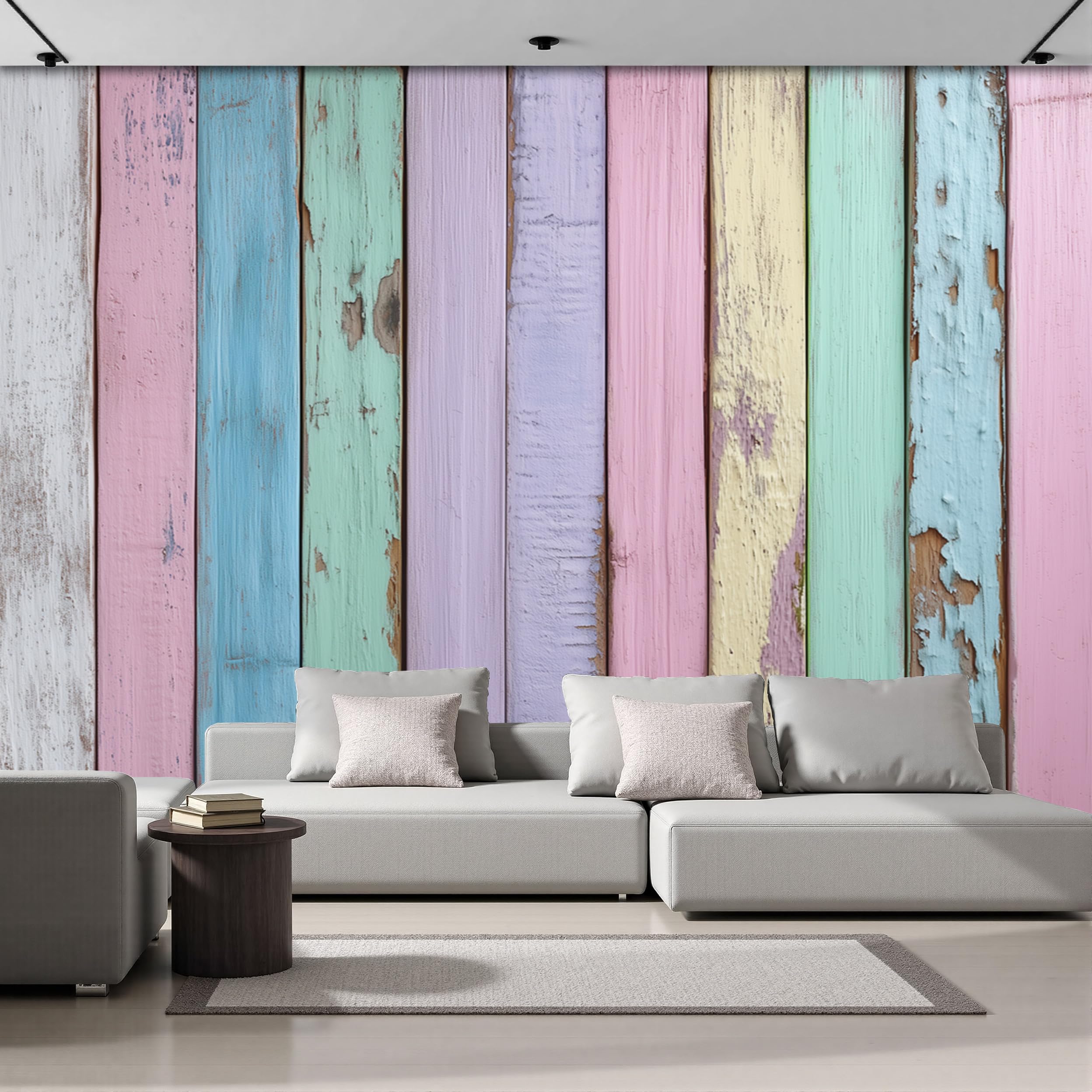 Papier peint planches en bois 3D pour créer une ambiance chalet chaleureuse dans la chambre
