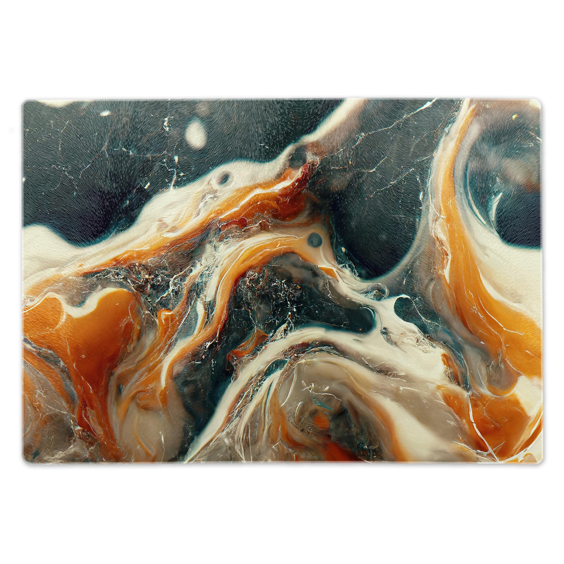 ShopQuality4U Catering Chopping Boards | Glass Worktop Savers/Protectors Heat Resistant | Over The Sink 20x28cm Medium Orange White