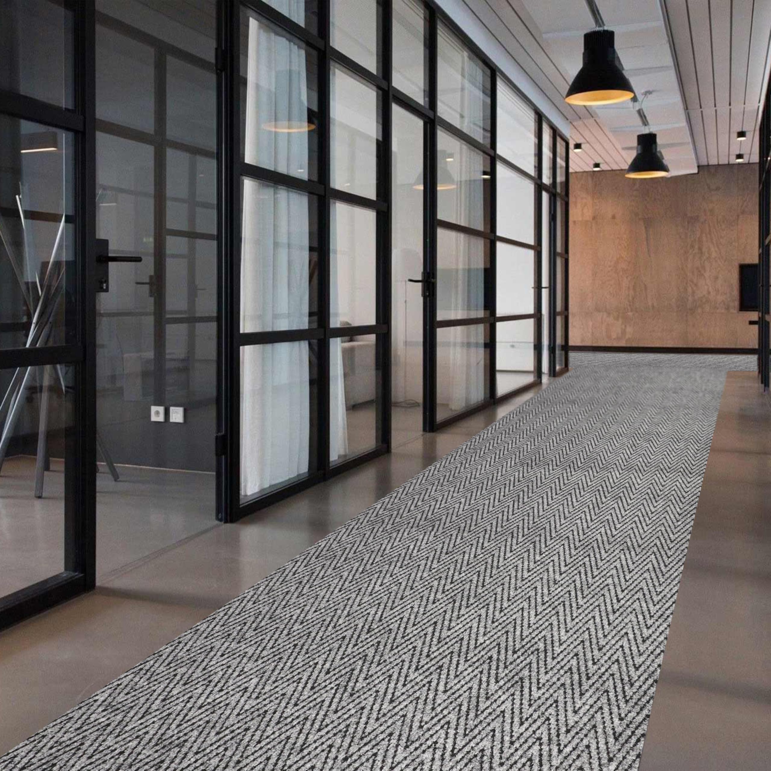 Primaflor Sauberlaufmatte Nobilis | 100 x 200 cm | Grau | Zuschnitt | 100 % Polypropylen, 7 mm hoch, Rippenoptik, rutschhemmender Gel-Rücken, zuschneidbar für innen