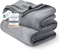 Bedsure GentleSoft Queen Fleece Blanket Grey 90x90 - Ultra Soft Warm Lightweight Microfiber Winter Throw for Bed, Couch & Gifts
