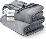 Bedsure GentleSoft Fleece Bed Blankets Queen Size Grey - Soft Lightweight Fuzzy Cozy Luxury Fall Blanket Microfiber, Room Home Decor Christmas Decorations Gifts for Women and Men, 90x90 inches