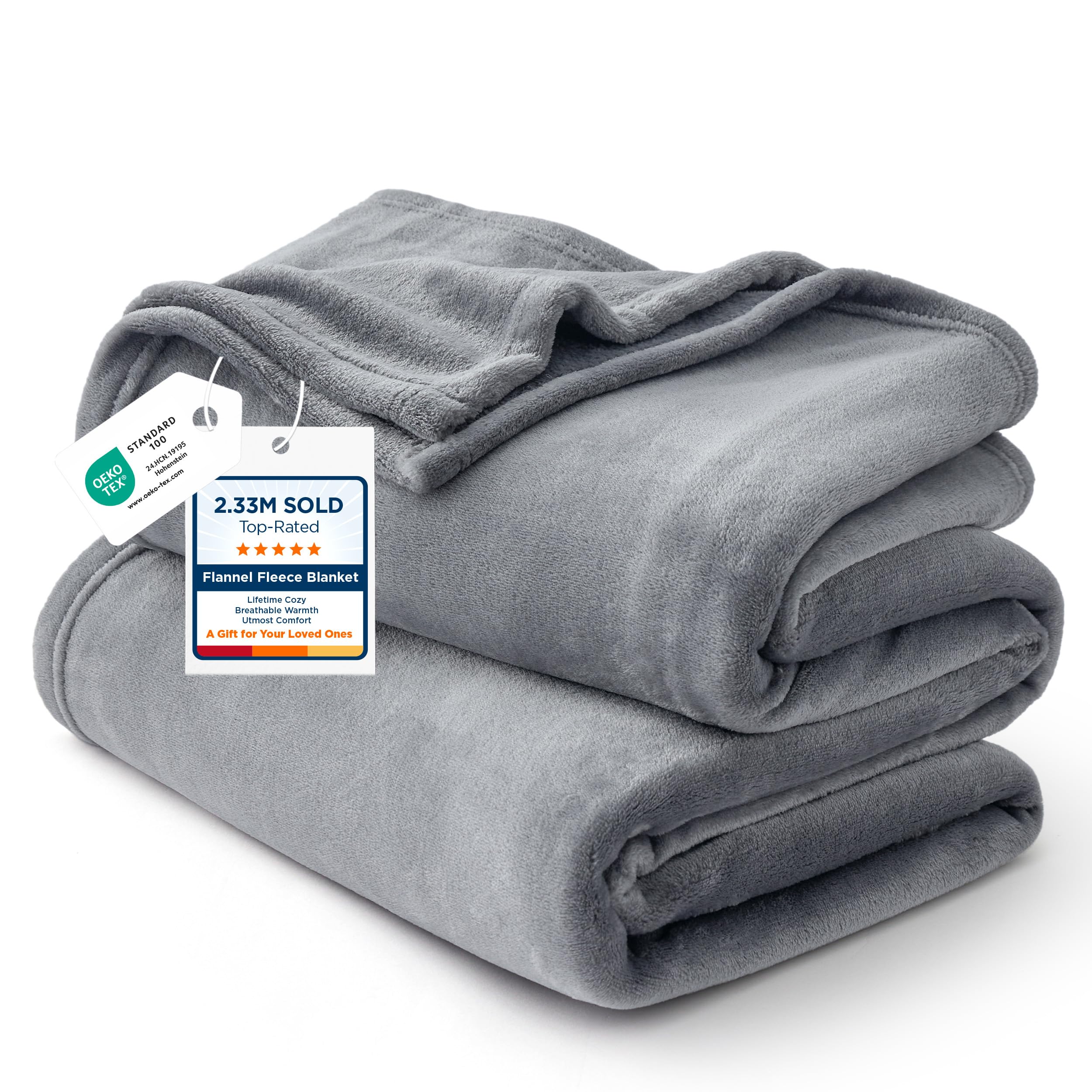 Bedsure GentleSoft Fleece King Size Blankets for Bed Grey - Soft Lightweight Plush Cozy Fuzzy Luxury Warm Winter Blanket Microfiber, Room Home Decor Gifts for Women and Men, 108x90 inches
