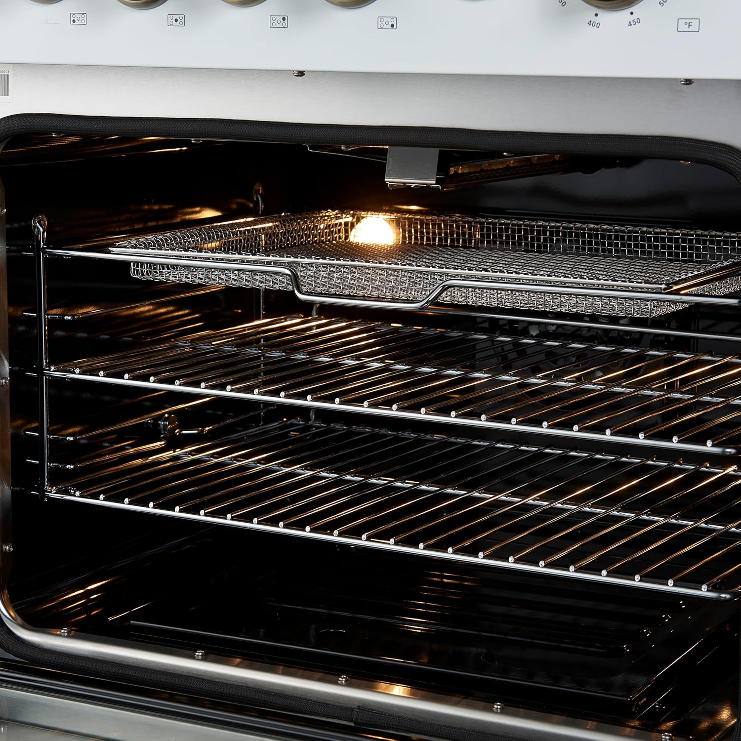 FORNO - 30" Gas Range 5 Burners with griddle and air fryer in White