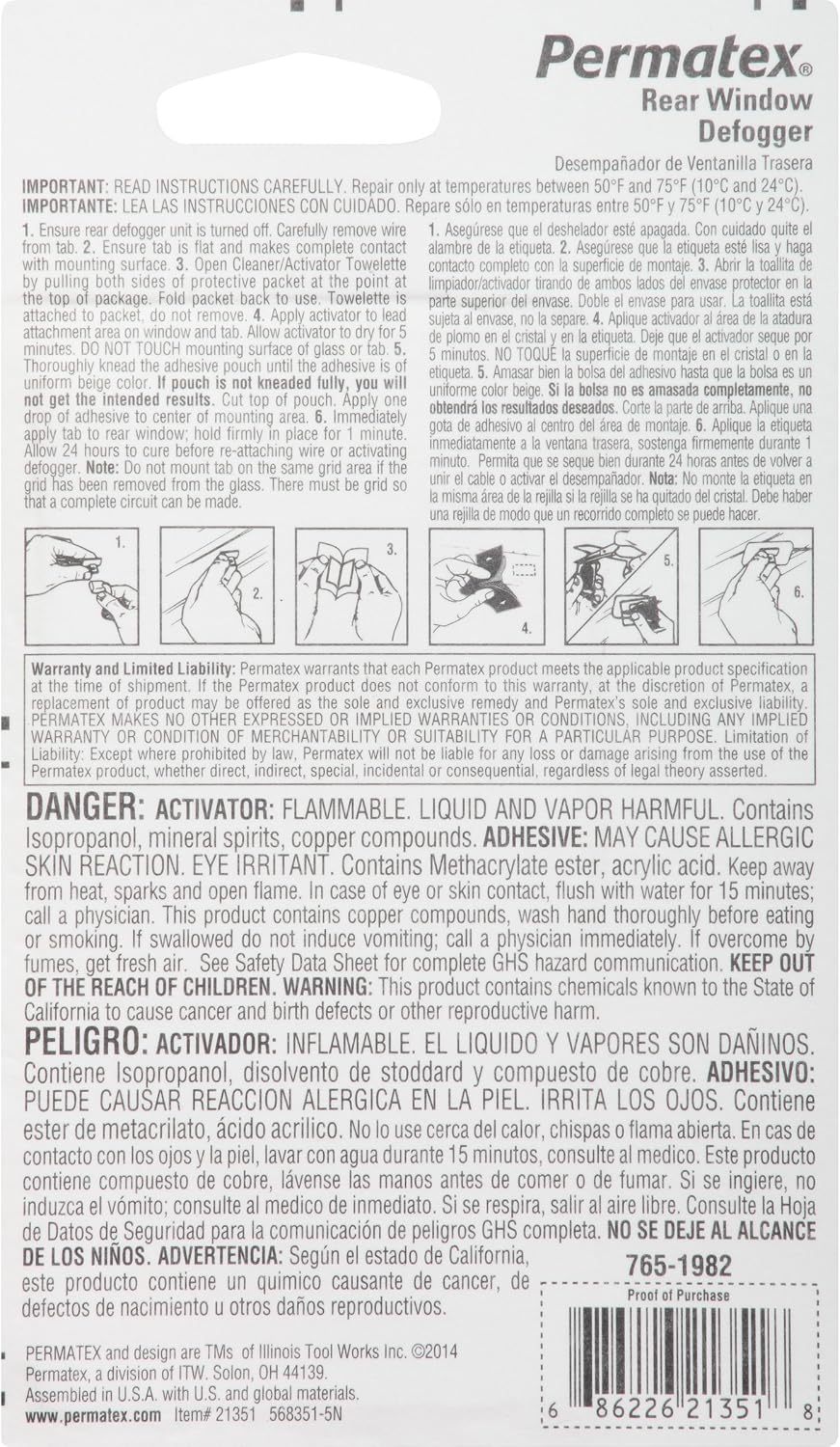 Permatex 21351 Electrically Conductive Rear Window Defogger Tab Adhesive