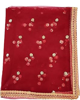 STUDIO ShringaarWomen's Net Embroidered Full Size Dupatta (42" X 2.50 Meters)