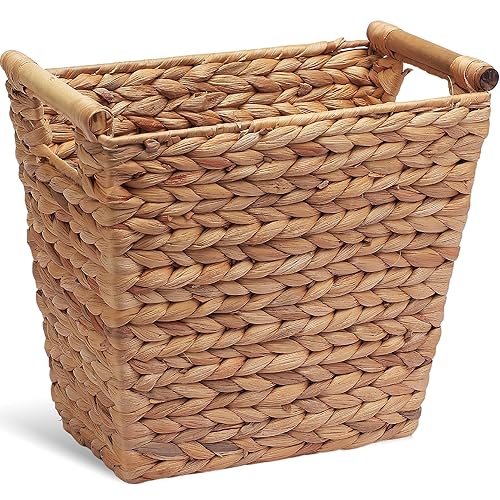 Miniatura 1 de KOLWOVEN Cubo de basura para dormitorio, cubo de basura delgado y estrecho, cubo de basura delgado, cesta de basura pequeña con asa, papelera