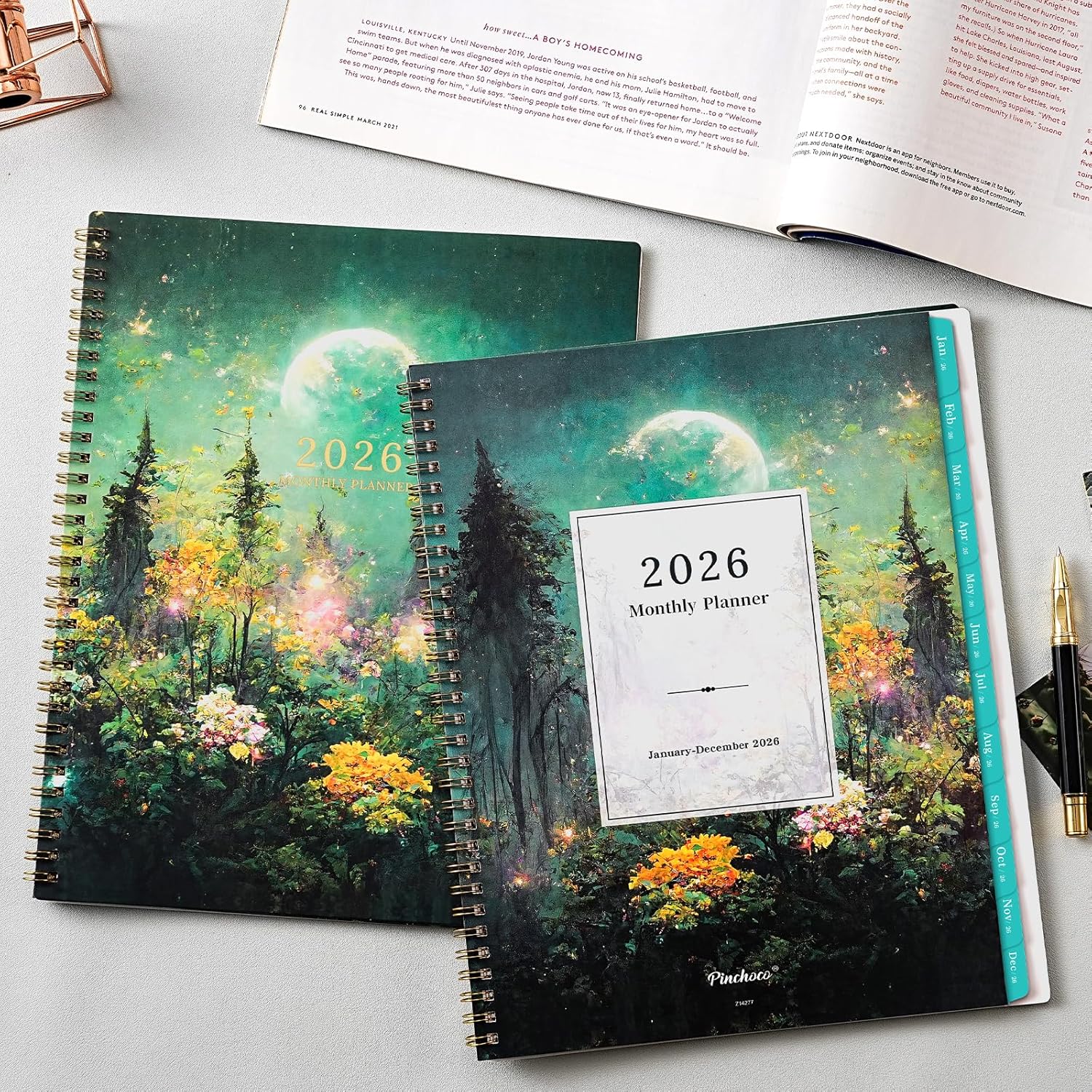 2026 Monthly Planner/Calendar - 2026 Planner, JAN 2026 - DEC 2026, 9" x 11" Monthly Planners 2026, 2026 Calendar Planner with Spiral Binding + Tabs + Back Pocket - Image 8