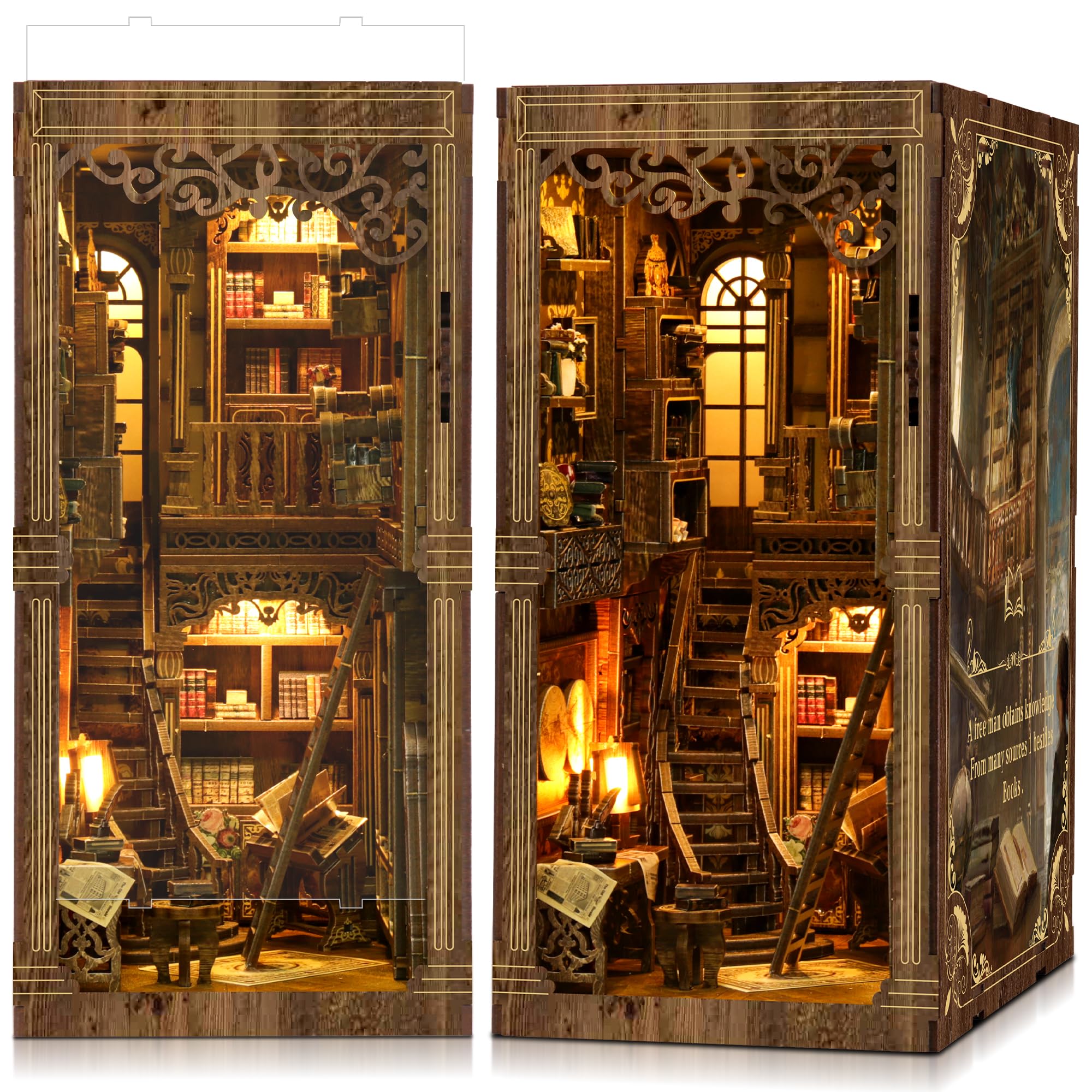 Kit Book Nook DIY per Adulti: LUMYCE Casa in Miniatura con Luci LED da Montare, Modellismo 3D Creativo per Decorare Librerie - Regalo Originale per Appassionati di Fai da Te